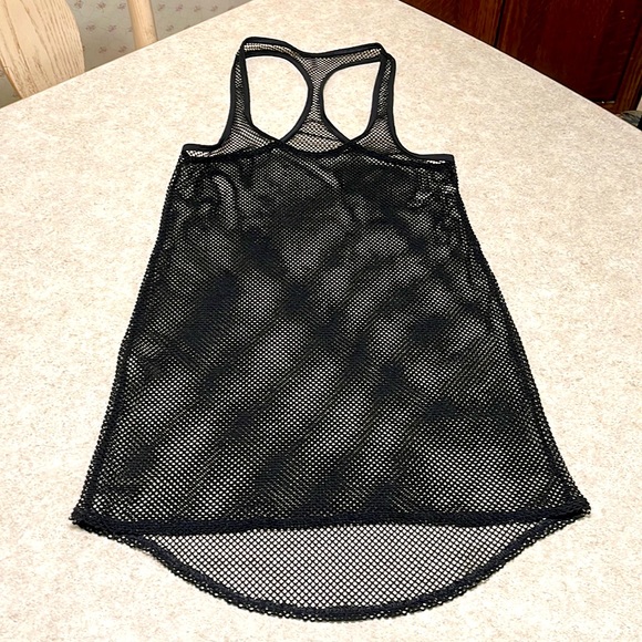 The Bikini Lab Other - BIKINI LAB BLACK MESH RACERBACK CURVED HIGH LOW BOTTOM COVER UP